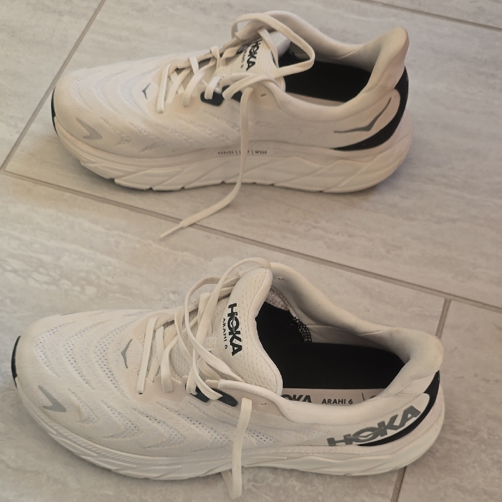 Hoka White and Black Athletic Shoes - Picture 6 of 8